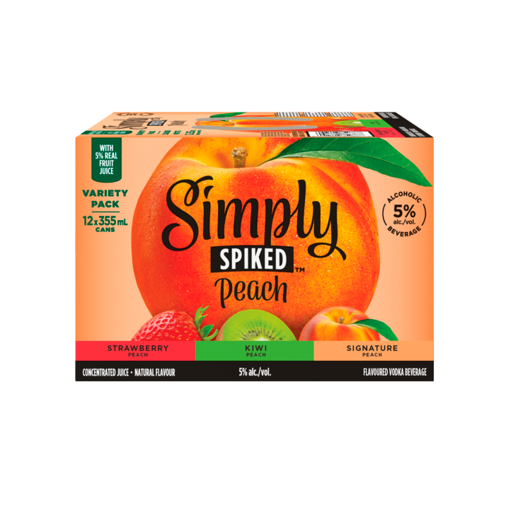 SIMPLY SPIKED PEACH MIXER 12 CANS