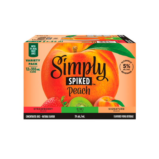 SIMPLY SPIKED PEACH MIXER 12 CANS
