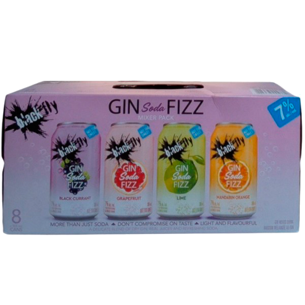 BLACK FLY GIN FIZZ MIXER 8 CANS