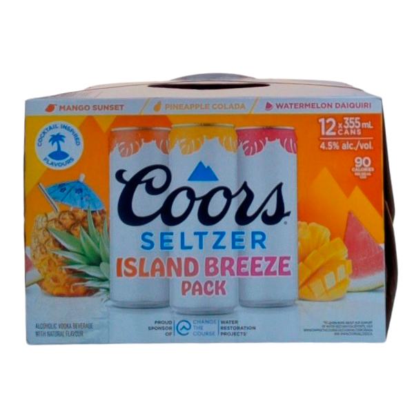 COORS SELTZER ISLAND BREEZE MIXER 12 CANS