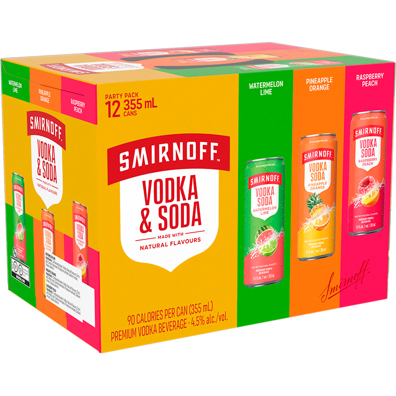 SMIRNOFF VODKA & SODA PARTY PACK 12 CANS