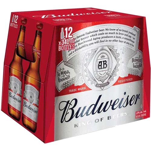 BUDWEISER 12 BOTTLES